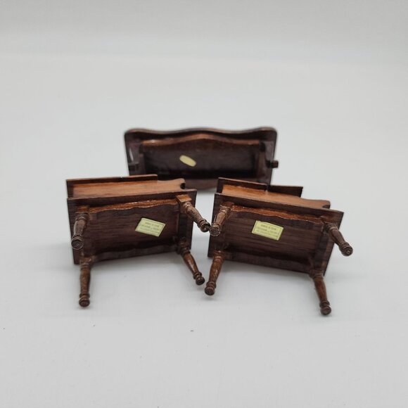 Vintage Concord Miniatures Wooden Coffee table & 2 Side Tables Open Top 1:1 Scal - Picture 10 of 11